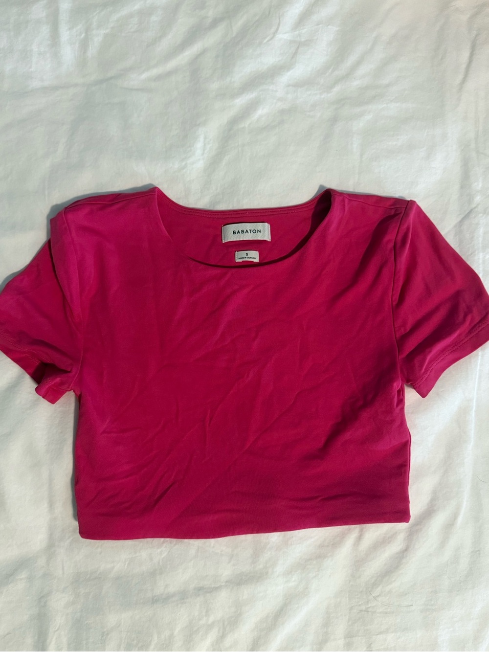 Aritzia Babaton Hot Pink Crop Tee